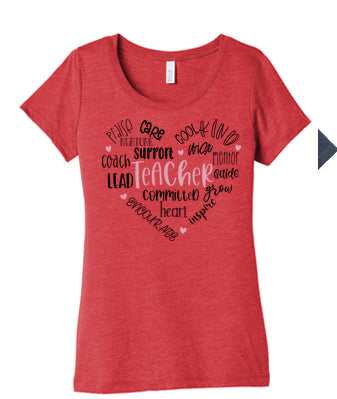 Teachers Heart - BELLA+CANVAS ® Women’s Triblend Short Sleeve Tee