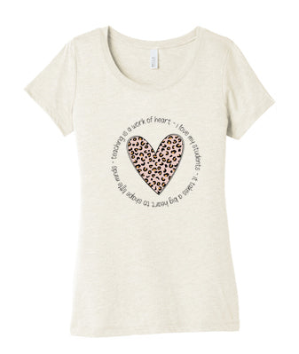 Teacher's Heart - BELLA+CANVAS ® Women’s Triblend Short Sleeve Tee