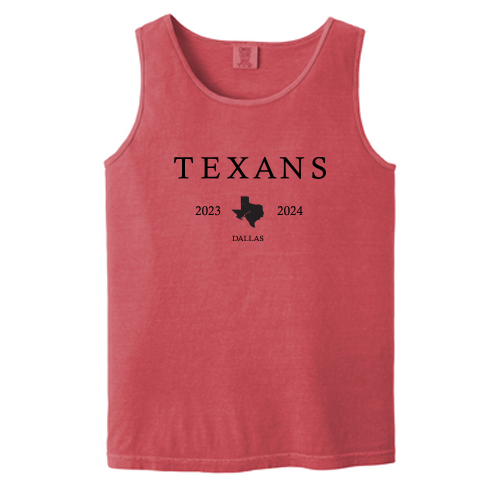 Dallas Texans Comfort Colors ® Heavyweight Ring Spun Tank Top with Texas State graphic