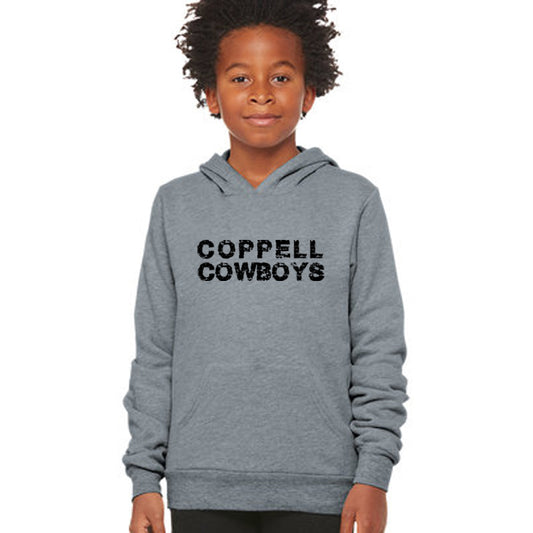 BELLA+CANVAS ® Youth Sponge Fleece Pullover Hoodie - Distressed Coppell Cowboys