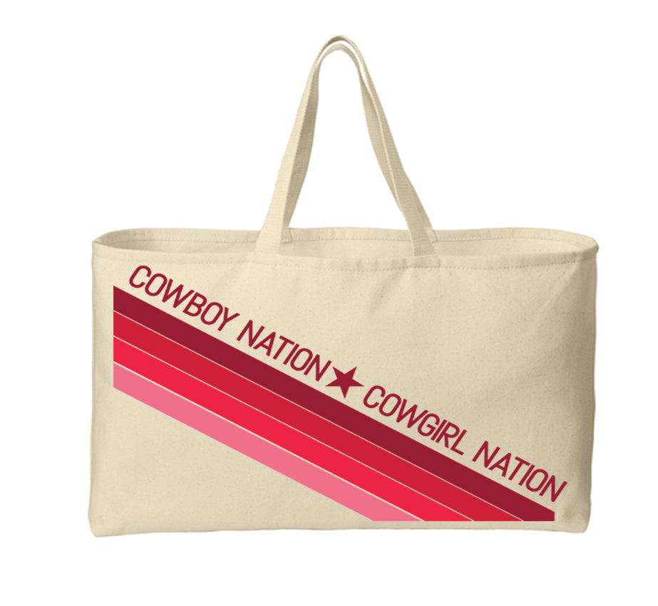 Cowgirl and Cowboy Nation Twill Jumbo Tote