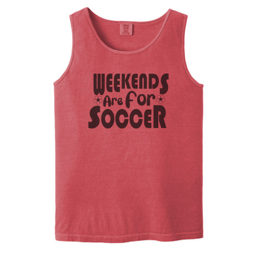 Dallas Texans Comfort Colors ® Heavyweight Ring Spun Tank Top with Weekends are for Soccer graphic