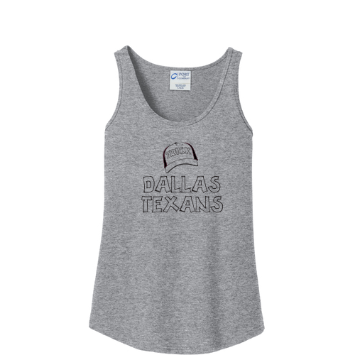 Dallas Texans Port & Company® Ladies Core Cotton Tank Top with Hat trick graphic