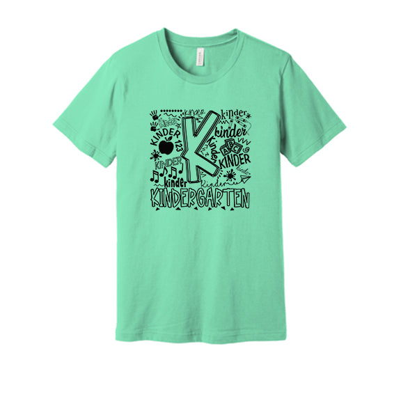 Kindergarten Typography - Bella+Canvas Tee