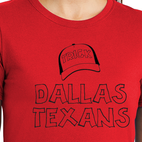 Dallas Texans - Ladies Nike Dri-FIT Cotton/Poly Scoop Neck Tee with Hat Trick Logo