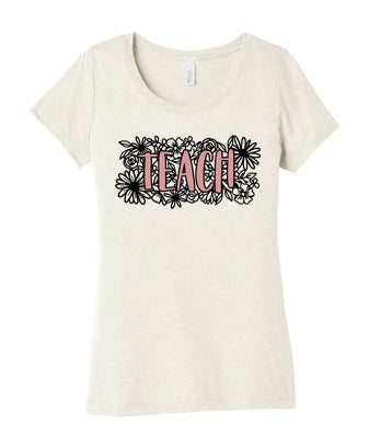 Teacher's Flower - BELLA+CANVAS ® Women’s Triblend Short Sleeve Tee